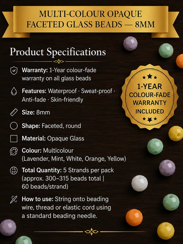 Multi_Colour_Opaque_Faceted_Glass_Beads_|_8mm_|_5_strands_x_60_beads_each_(Total_300_beads)