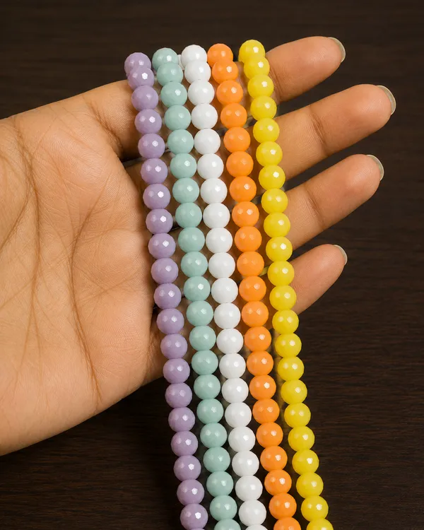 Multi_Colour_Opaque_Faceted_Glass_Beads_|_8mm_|_5_strands_x_60_beads_each_(Total_300_beads)