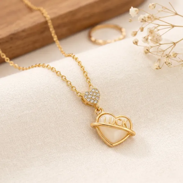 Luck,_Manufactured_|_18K_Gold_Plated_Opal_Heart_Anti_Tarnish_Necklace_|_1_Piece