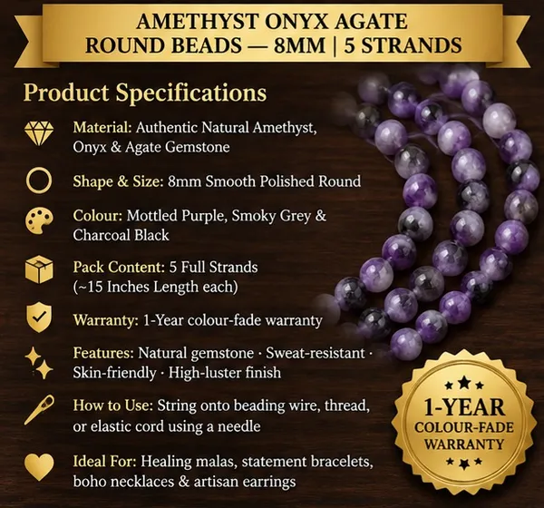 Amethyst_Onyx_Agate_Round_Beads_|_8mm_|_5_strands_(15_Inches_Each)