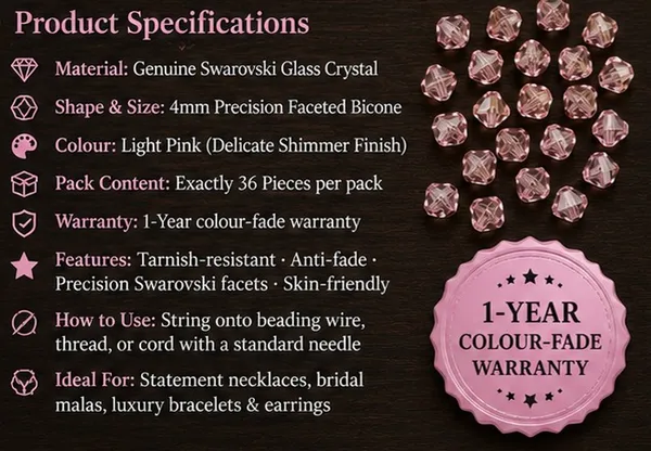 Genuine_Swarovski_Light_Pink_Bicone_Crystal_Beads_|_4mm_|_36_Pcs