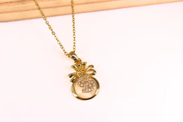 Openly_Ambitious_|_18K_Gold_Plated_Cubic_Zirconia_Dollar_Bag_Anti_Tarnish_Necklace__|_1_Piece
