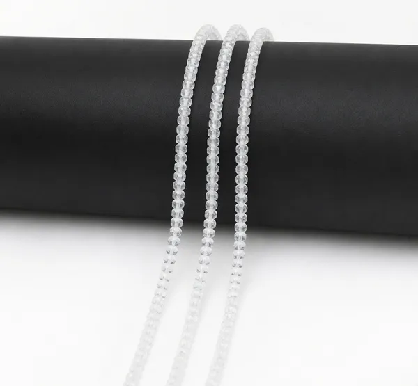 White_Cubic_Zirconia_Beads_|_2×3mm_|_3_Strands_of_15_Inches_(~120_Beads_Each_Strand)