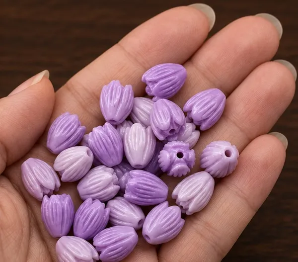 Purple_Flower_Glass_Beads_|_7x9mm_|_Pack_of_36
