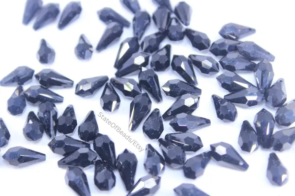 Genuine_Swarovski_Black_Teardrop_Charm_Beads_|_4_Pcs