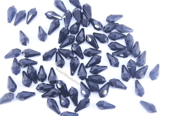 Genuine_Swarovski_Black_Teardrop_Charm_Beads_|_4_Pcs