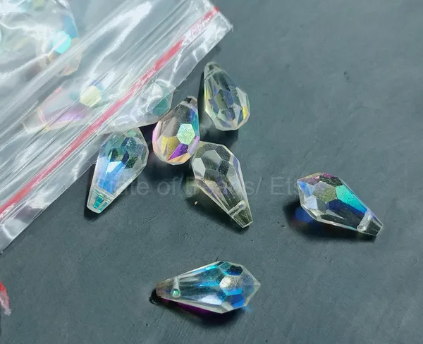 Genuine_Swarovski_Green_Teardrop_Charm_Beads_|_6.5mm_|_4_Pcs