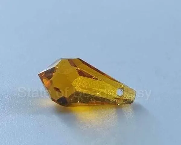 Genuine_Swarovski_Yellow_Teardrop_Charm_Beads_|_7.5mm_|_4_Pcs