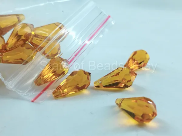 Genuine_Swarovski_Yellow_Teardrop_Charm_Beads_|_7.5mm_|_4_Pcs