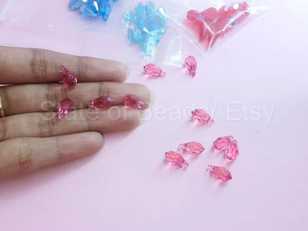 Genuine_Swarovski_Pink_Teardrop_Charm_Beads_|_5.5mm_|_4_Pcs