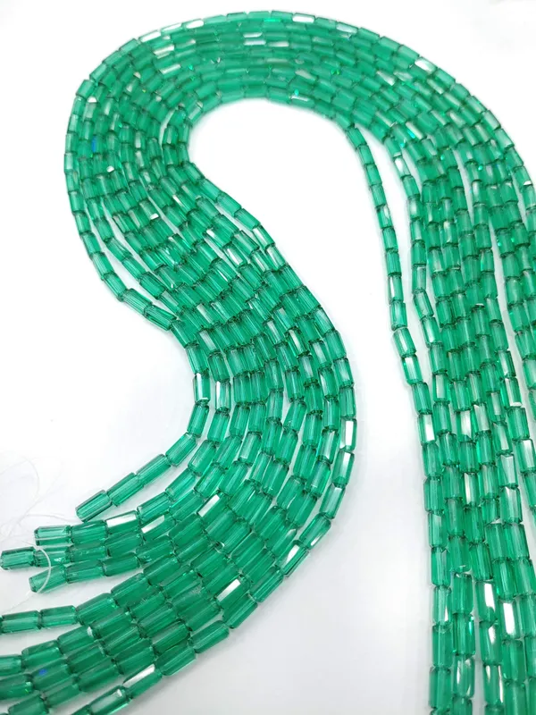 Green_Faceted_Tube_Glass_Beads_|_6mm_|_~400_beads