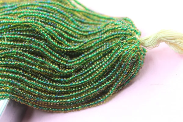 Green_Colour_Lined_Seed_Beads_2Mm_|_1_Bunch