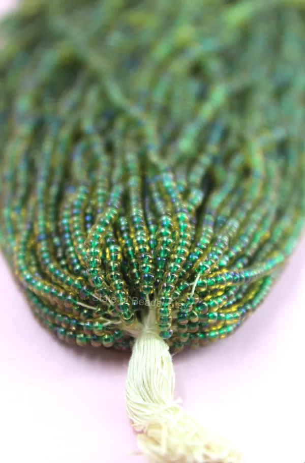 Green_Colour_Lined_Seed_Beads_2Mm_|_1_Bunch