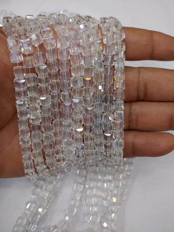 Mix_Colours_Faceted_Cube_Glass_Beads_|_10_pieces
