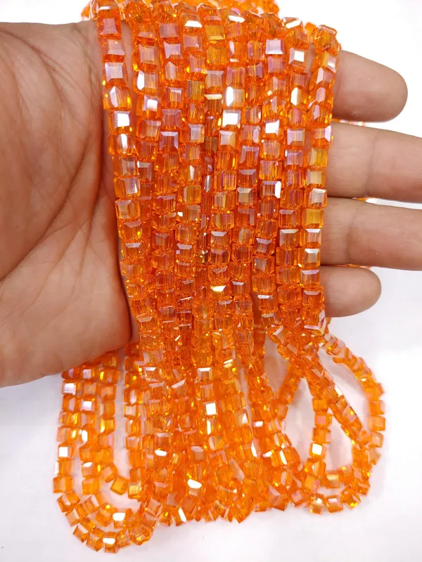 Mix_Colours_Faceted_Cube_Glass_Beads_|_10_pieces