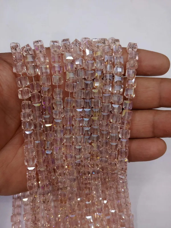 Mix_Colours_Faceted_Cube_Glass_Beads_|_10_pieces