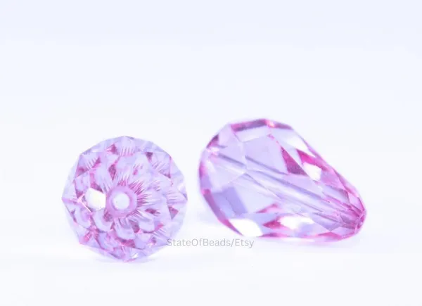 Genuine_Swarovski_Pink_Teardrop_Charm_Beads_|_18mm_|_4_Pcs