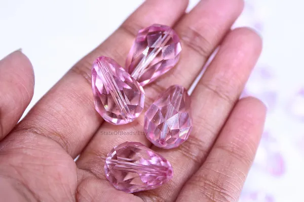 Genuine_Swarovski_Pink_Teardrop_Charm_Beads_|_18mm_|_4_Pcs