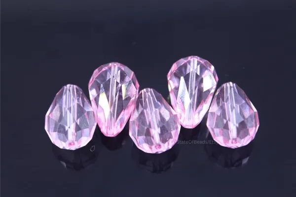 Genuine_Swarovski_Pink_Teardrop_Charm_Beads_|_18mm_|_4_Pcs