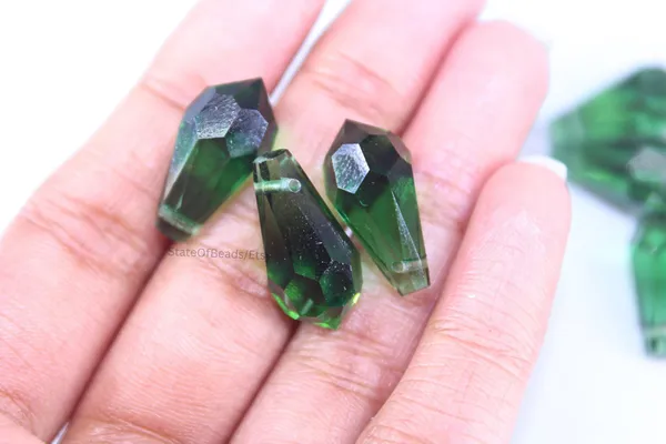 Genuine_Swarovski_Green_Teardrop_Charm_Beads_|_18mm_|_4_Pcs