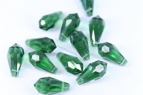Genuine_Swarovski_Green_Teardrop_Charm_Beads_|_18mm_|_4_Pcs