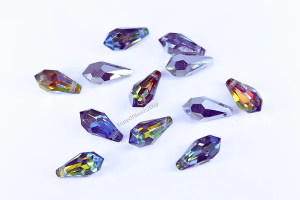 Genuine_Swarovski_Multicolour_Teardrop_Charm_Beads_|_13mm_|_4_Pcs