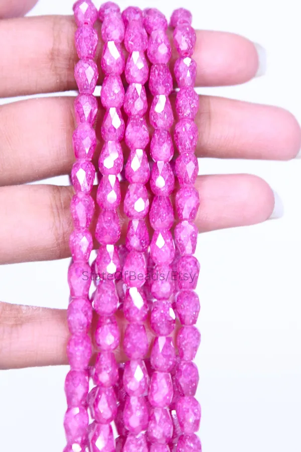 Multi_Colour_Cubic_Zirconia_Glass_Teardrop_Beads_|_4mm_|_1_strand_x_xx_beads_(Total_xx_beads)_(14_Inches)