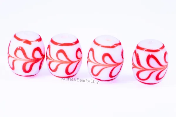 Red_+_White_Tibetan_Glass_Barrel_Beads_|_Hand_Painted_|_13x16mm_|_20_pieces