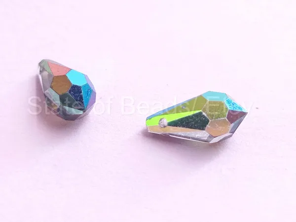 Swarovski_Blue_Teardrop_Drop_Charms_11_5.5Mm_Side_Drill_|_4_Pieces