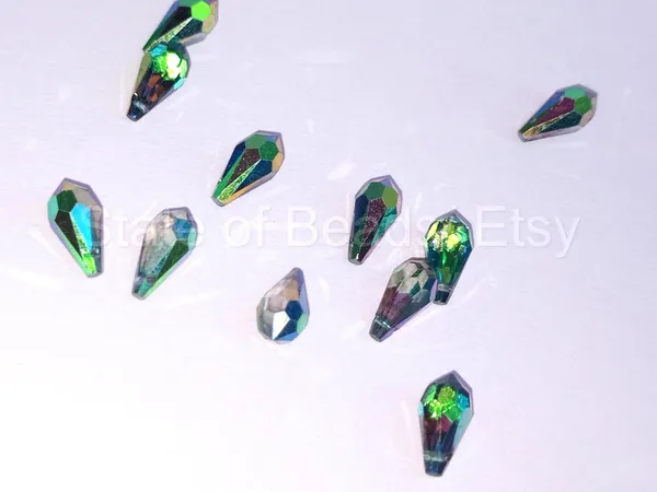 Swarovski_Blue_Teardrop_Drop_Charms_11_5.5Mm_Side_Drill_|_4_Pieces
