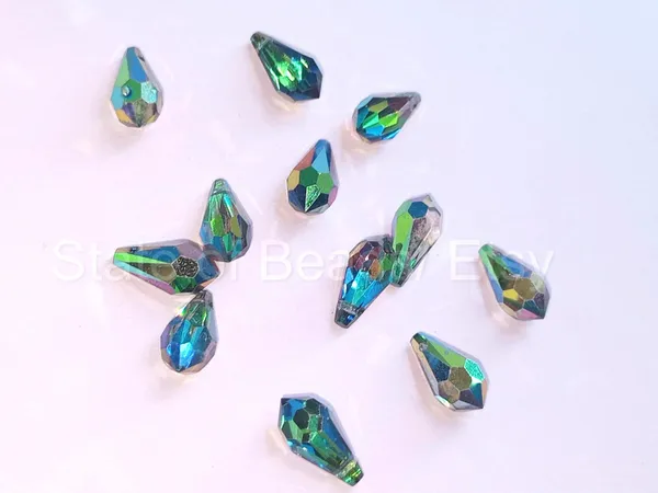 Swarovski_Blue_Teardrop_Drop_Charms_11_5.5Mm_Side_Drill_|_4_Pieces