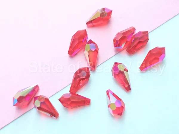 Genuine_Swarovski_Pink_Teardrop_Charm_Beads_|_11mm_|_4_Pcs