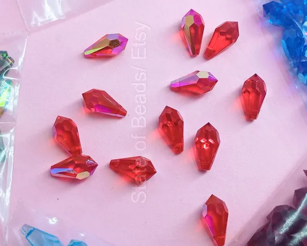 Genuine_Swarovski_Pink_Teardrop_Charm_Beads_|_11mm_|_4_Pcs