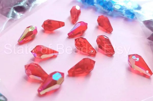 Genuine_Swarovski_Pink_Teardrop_Charm_Beads_|_11mm_|_4_Pcs