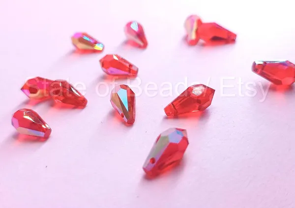 Genuine_Swarovski_Pink_Teardrop_Charm_Beads_|_11mm_|_4_Pcs