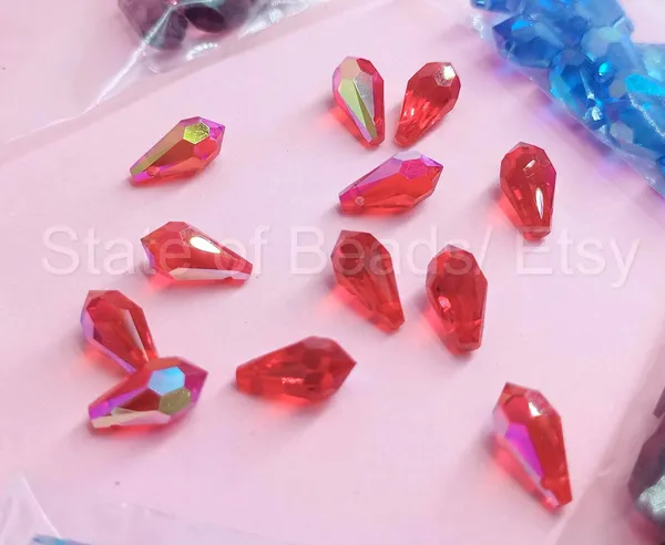 Genuine_Swarovski_Pink_Teardrop_Charm_Beads_|_11mm_|_4_Pcs