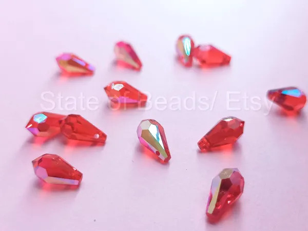 Genuine_Swarovski_Pink_Teardrop_Charm_Beads_|_11mm_|_4_Pcs