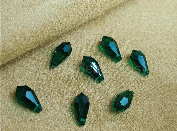 Genuine_Swarovski_Green_Teardrop_Charm_Beads_|_5.5mm_|_4_Pcs