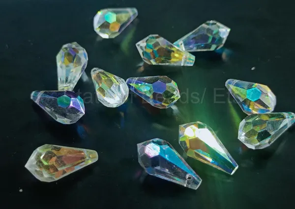 Genuine_Swarovski_Grey_Teardrop_Charm_Beads_|_7.5mm_|_4_Pcs