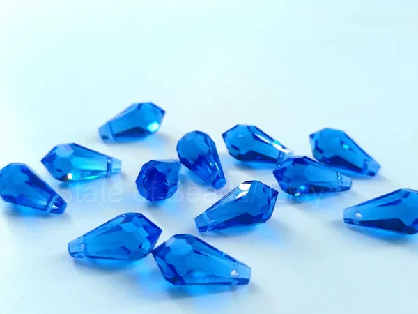 Genuine_Swarovski_Blue_Teardrop_Charm_Beads_|_7.5mm_|_4_Pcs