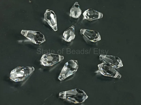 Genuine_Swarovski_Transparent_Teardrop_Charm_Beads_|_6.5mm_|_4_Pcs