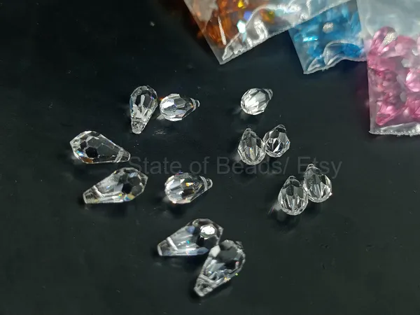 Genuine_Swarovski_Transparent_Teardrop_Charm_Beads_|_6.5mm_|_4_Pcs