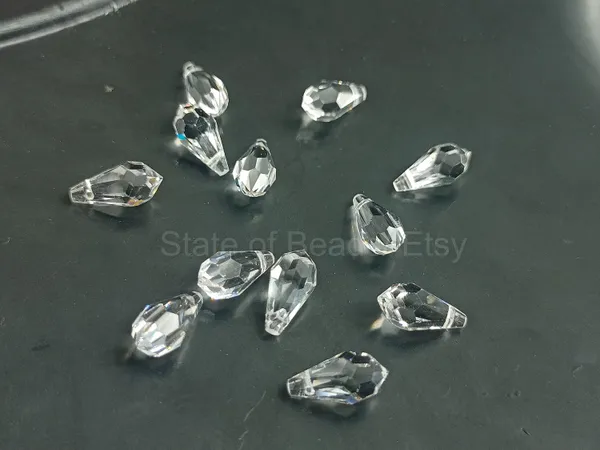 Genuine_Swarovski_Transparent_Teardrop_Charm_Beads_|_6.5mm_|_4_Pcs
