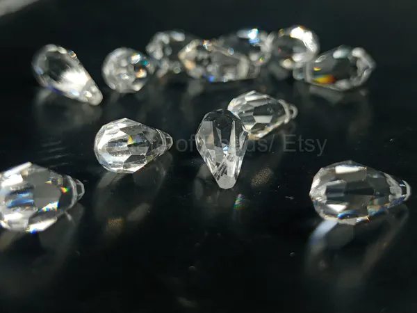 Genuine_Swarovski_Transparent_Teardrop_Charm_Beads_|_6.5mm_|_4_Pcs