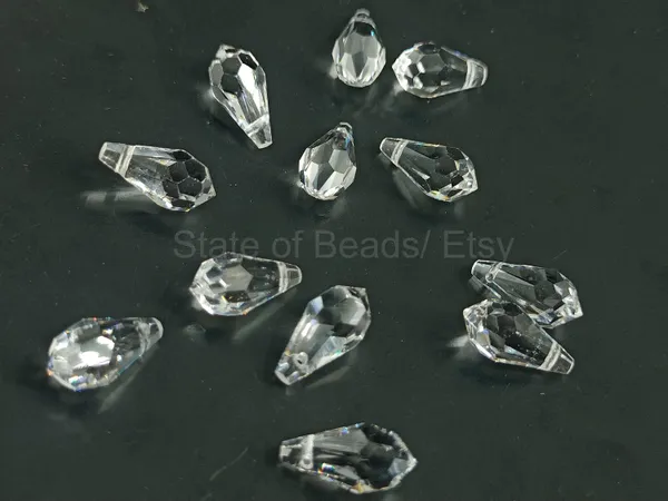 Genuine_Swarovski_Transparent_Teardrop_Charm_Beads_|_6.5mm_|_4_Pcs