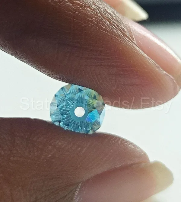 Swarovski_Blue_Teardrop_Drop_Charms_13_6.5Mm_Side_Drill_|_4_Pieces