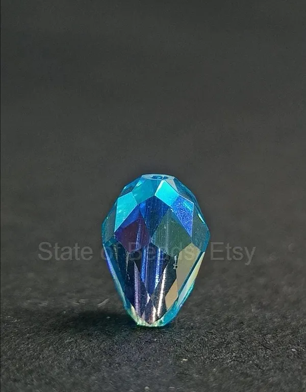Swarovski_Blue_Teardrop_Drop_Charms_13_6.5Mm_Side_Drill_|_4_Pieces