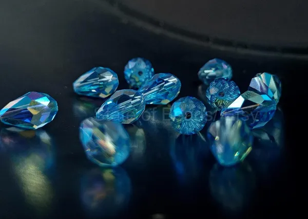Swarovski_Blue_Teardrop_Drop_Charms_13_6.5Mm_Side_Drill_|_4_Pieces