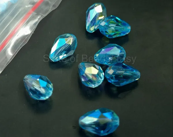 Swarovski_Blue_Teardrop_Drop_Charms_13_6.5Mm_Side_Drill_|_4_Pieces
