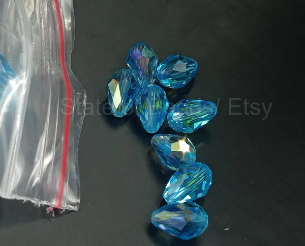 Swarovski_Blue_Teardrop_Drop_Charms_13_6.5Mm_Side_Drill_|_4_Pieces